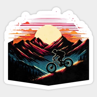 Mountain Bike Vintage Summer Design Sticker